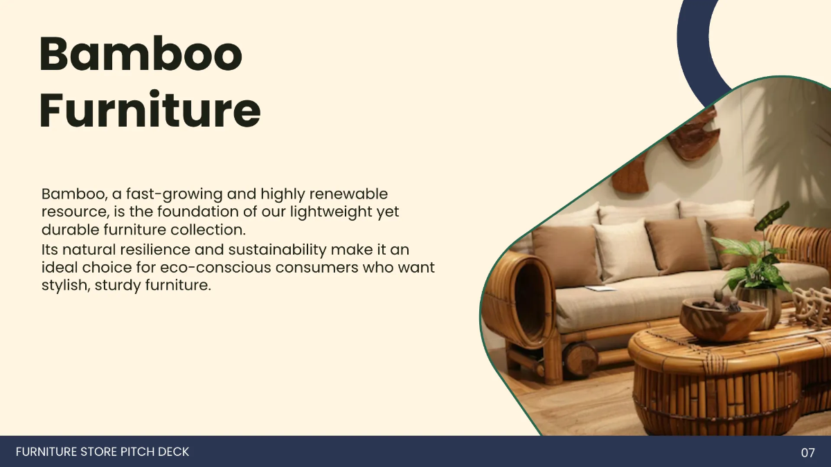 Free Furniture Store Pitch Deck Template to Edit Online