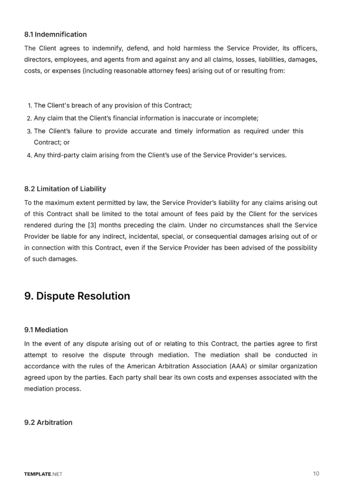 Free Bookkeeping Service Contract Template to Edit Online