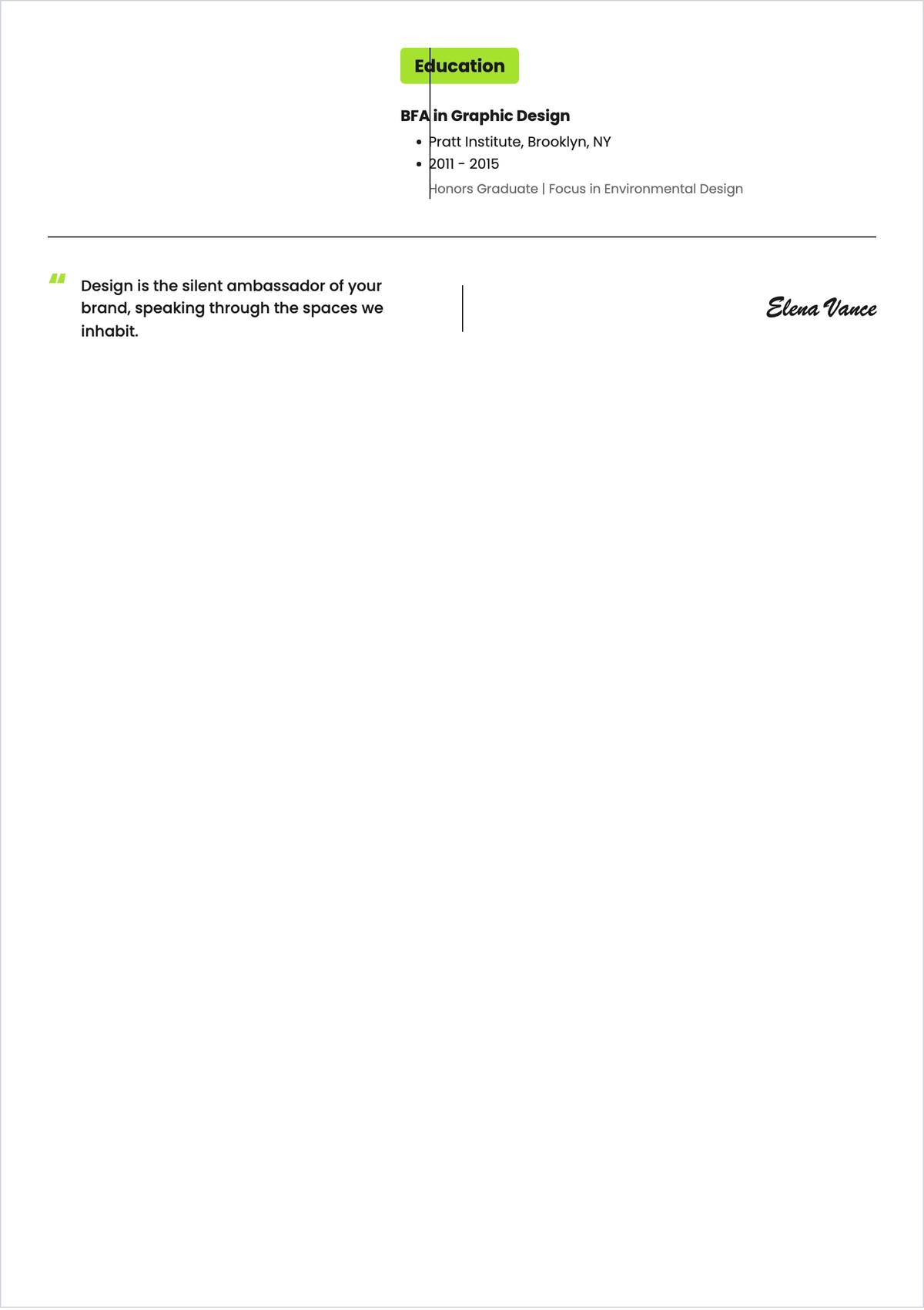 Free Aesthetic Interior Graphic Designer ATS Resume Template
