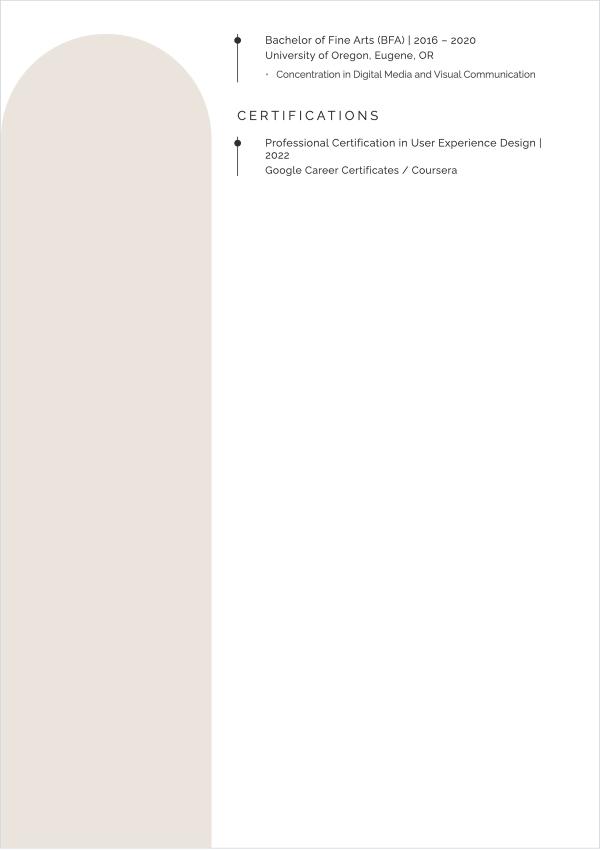 Free Graphic Design Specialist ATS Resume Template, AI Resume Builder