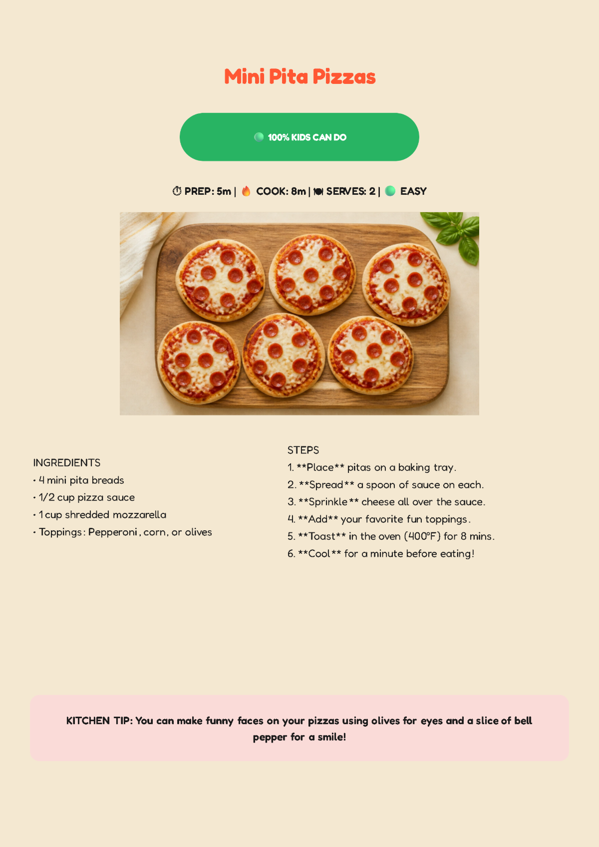 Free Kids Cookbook Template to Edit Online