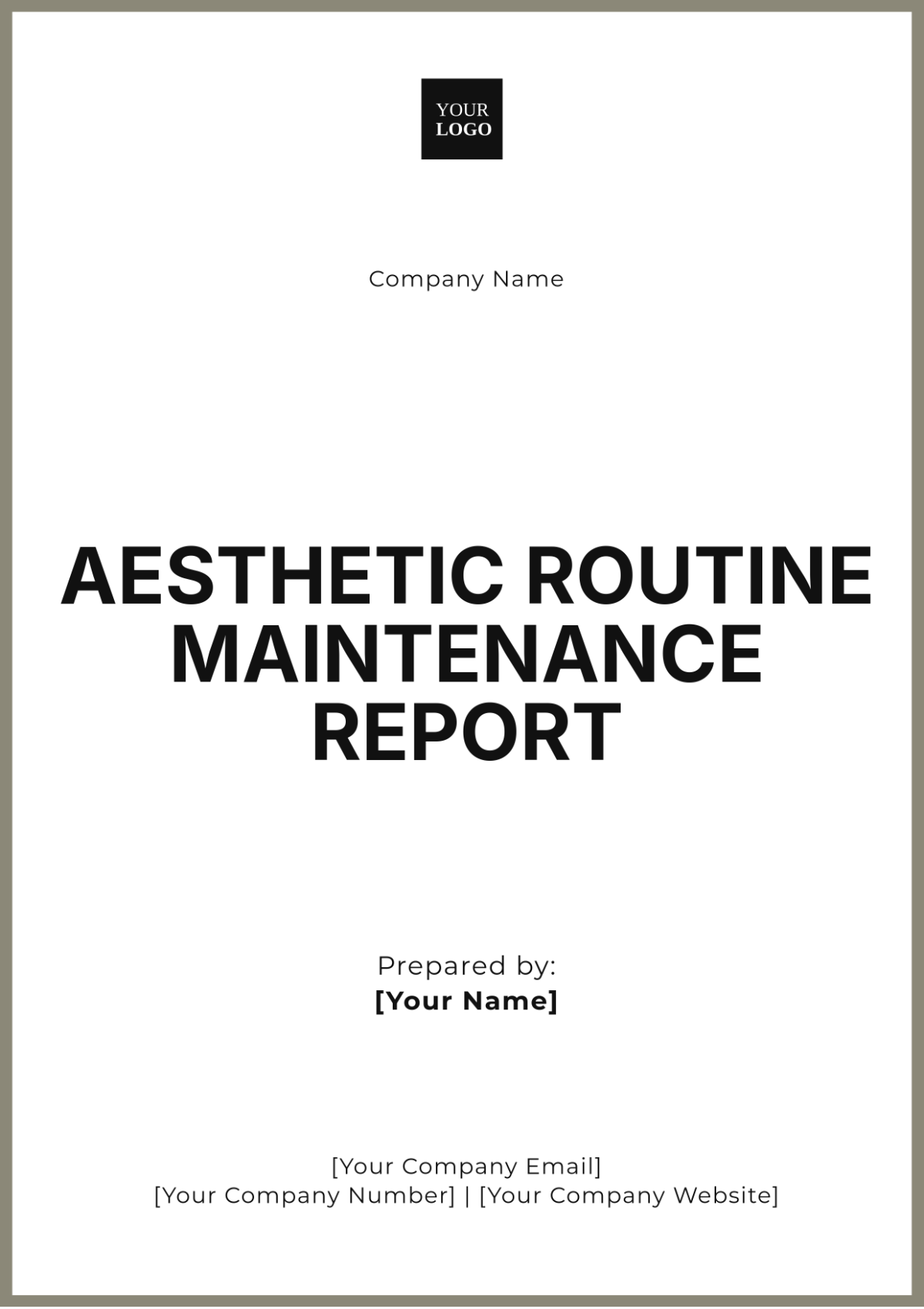 Aesthetic Routine Maintenance Report Template - Edit Online & Download