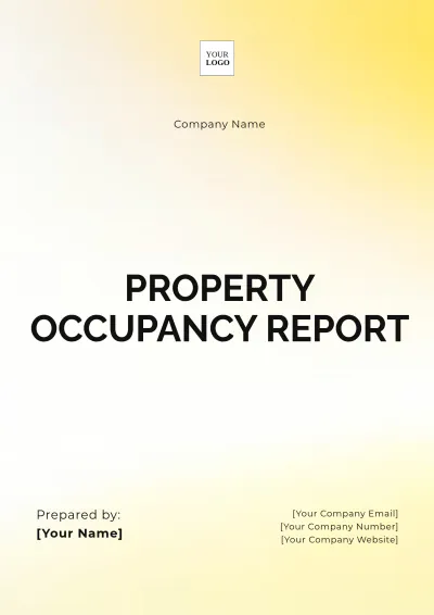 Free Property Occupancy Report Template to Edit Online
