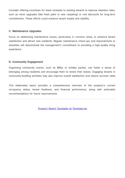 Free Property Occupancy Report Template to Edit Online