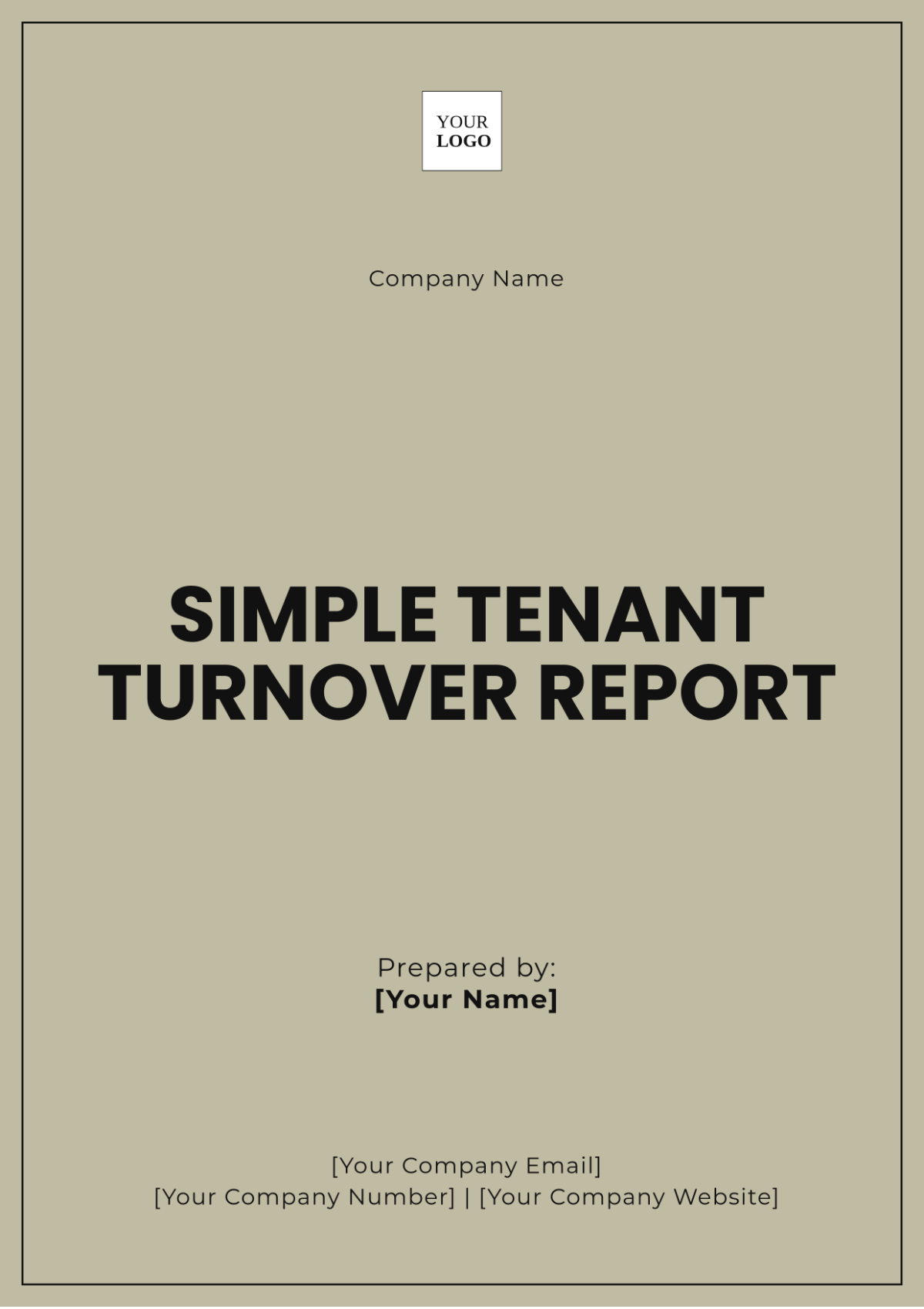 Simple Tenant Turnover Report Template - Edit Online & Download