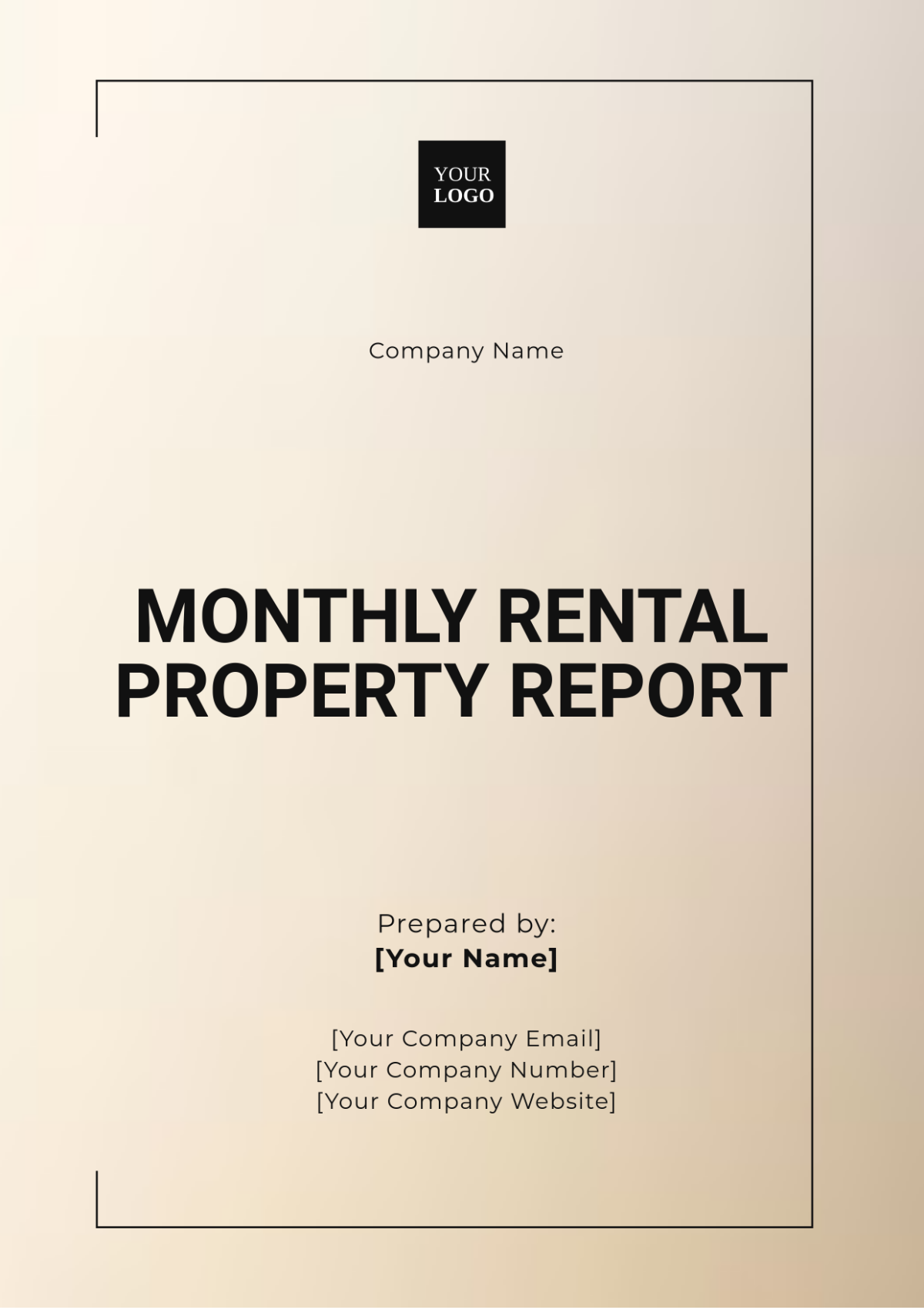 Monthly Rental Property Report Template - Edit Online & Download