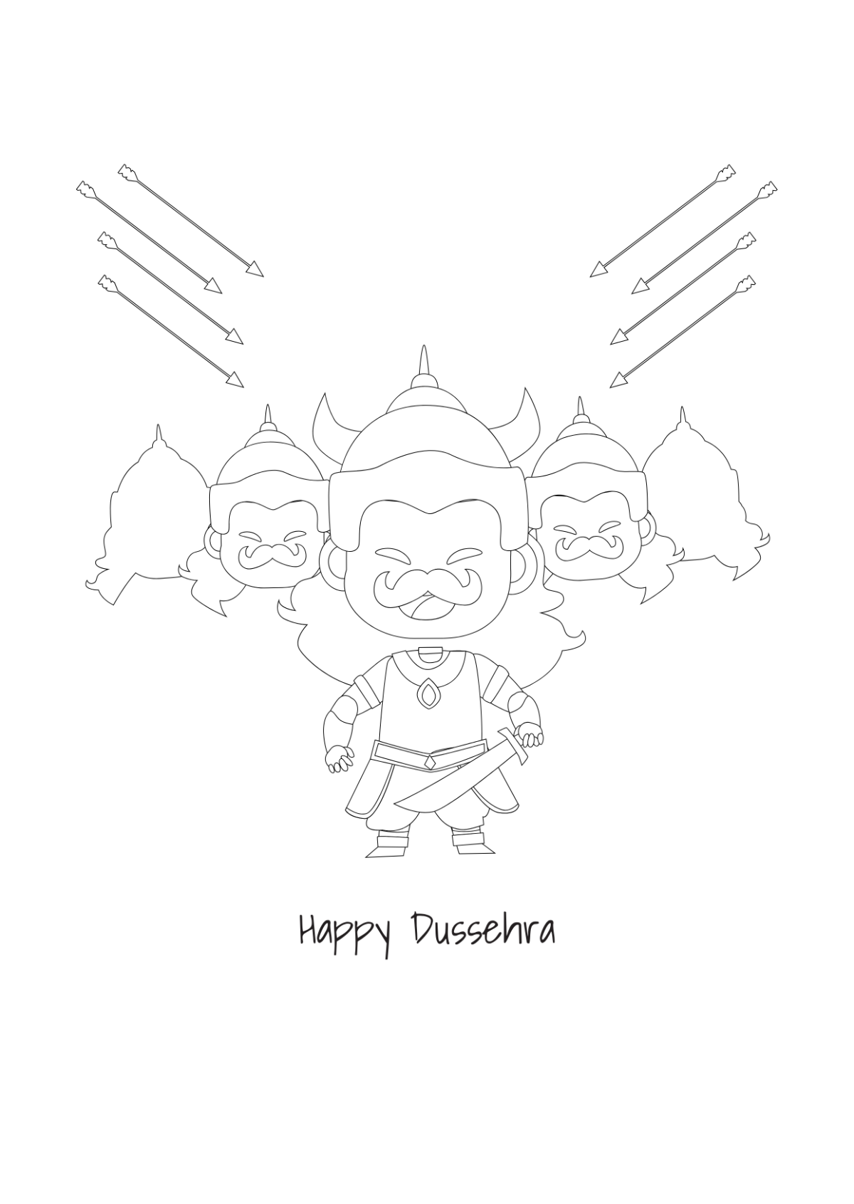 Dussehra Drawing For Kids