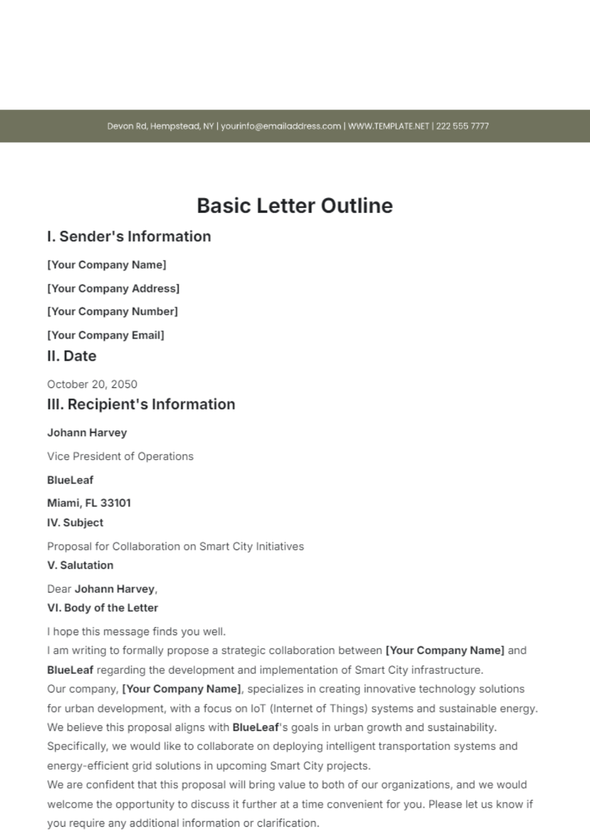 Basic Letter Outline Template - Edit Online & Download