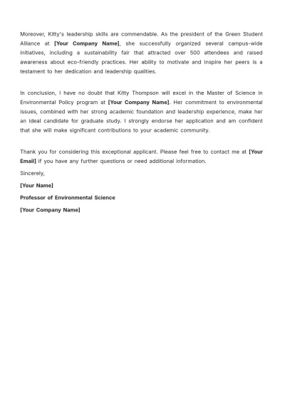 Free Grad School Letter of Recommendation Sample Template to Edit Online