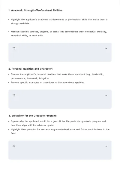 Free Graduate School Support Letter Outline Template to Edit Online