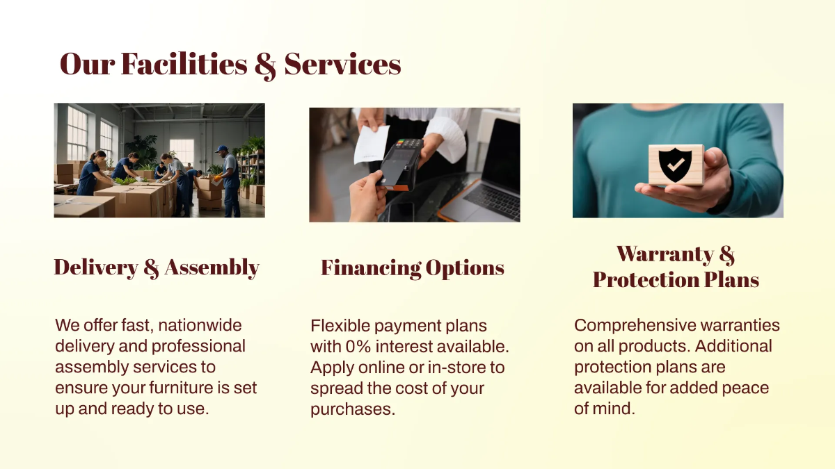 Free Furniture Store Presentation Template to Edit Online