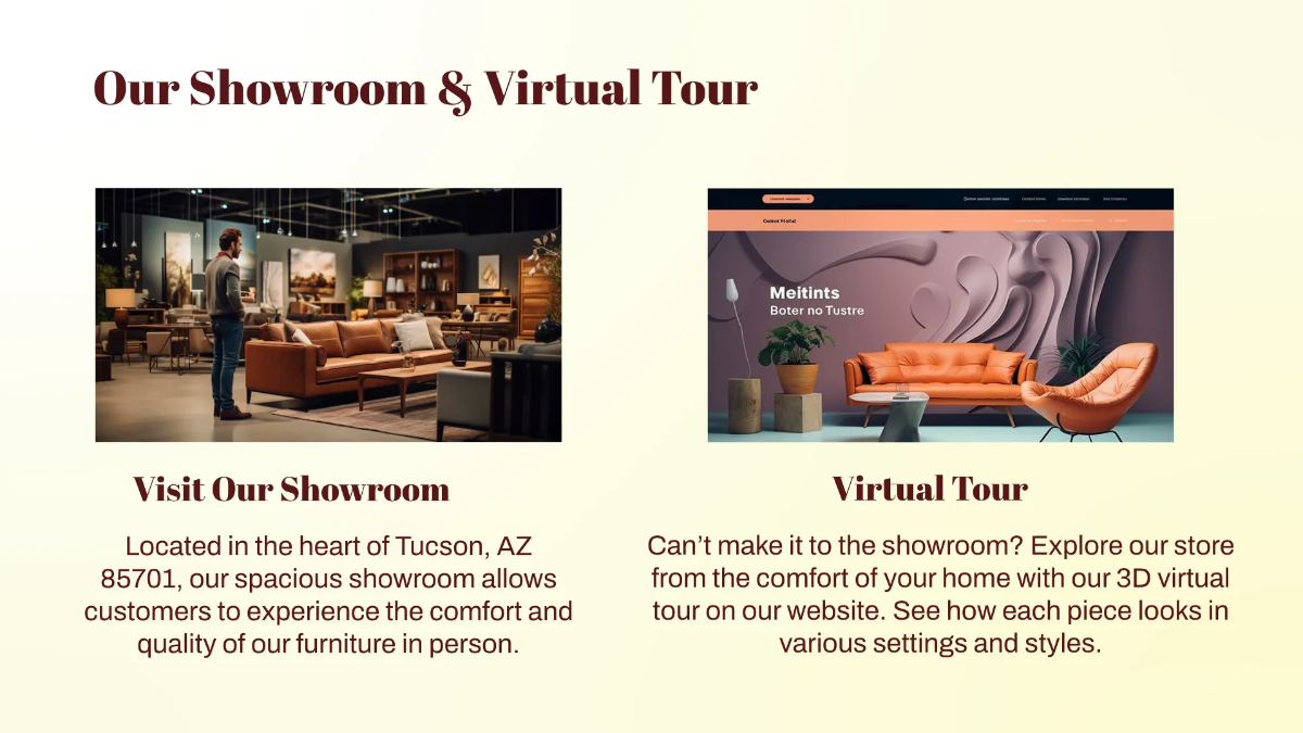 Free Furniture Store Presentation Template to Edit Online