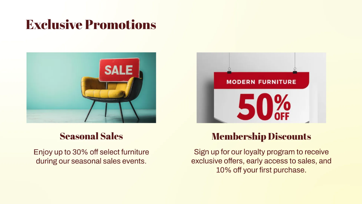 Free Furniture Store Presentation Template to Edit Online