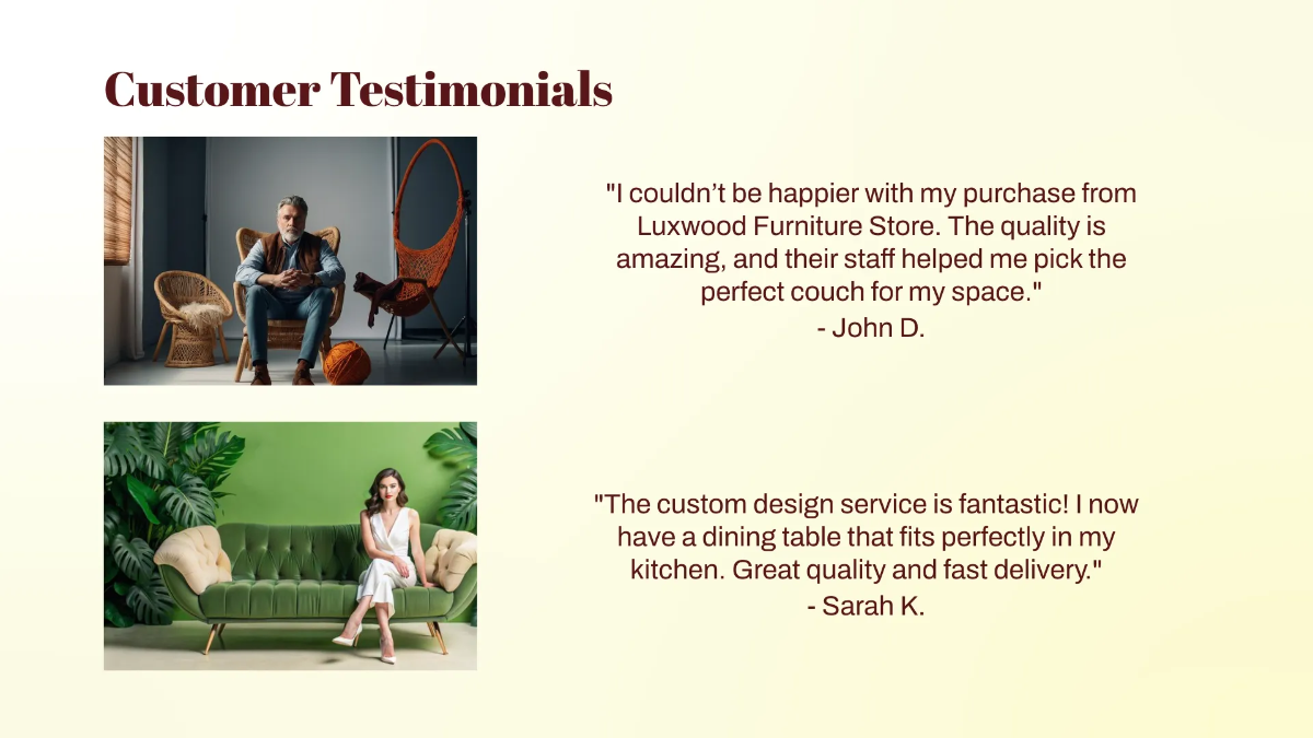 Free Furniture Store Presentation Template to Edit Online