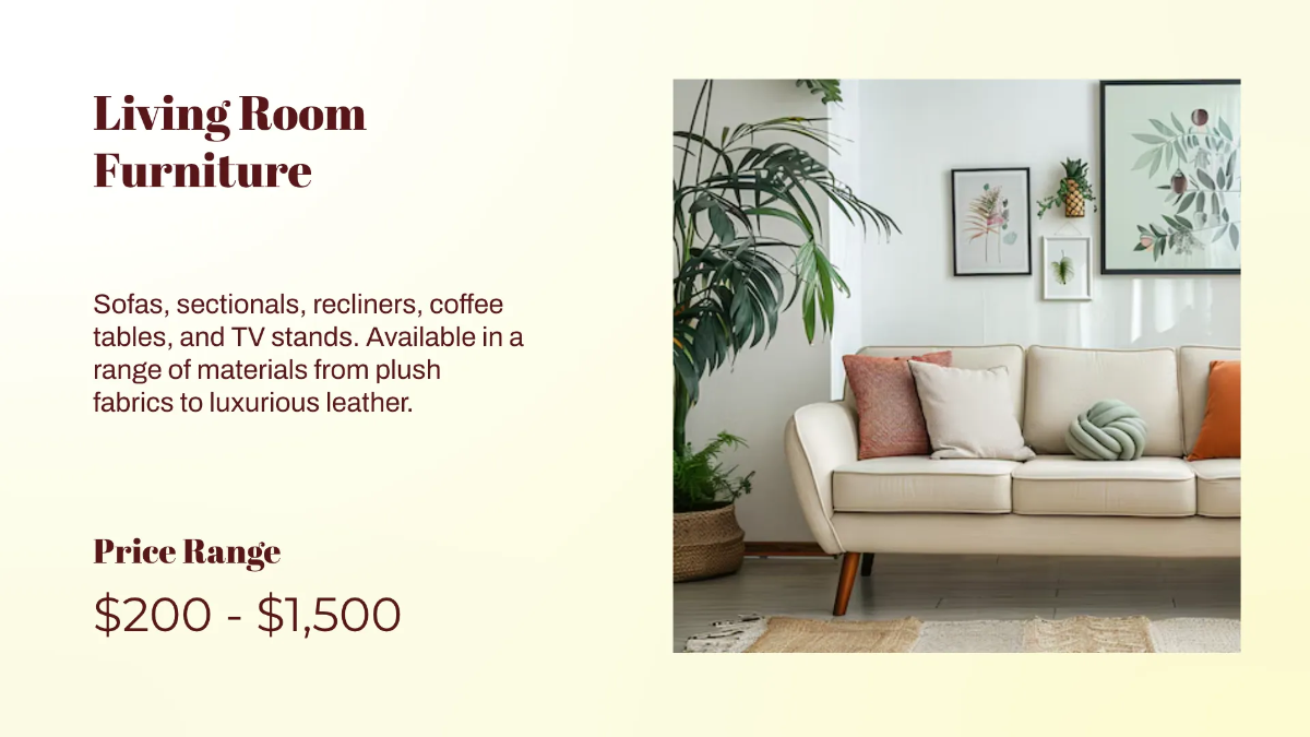 Free Furniture Store Presentation Template to Edit Online