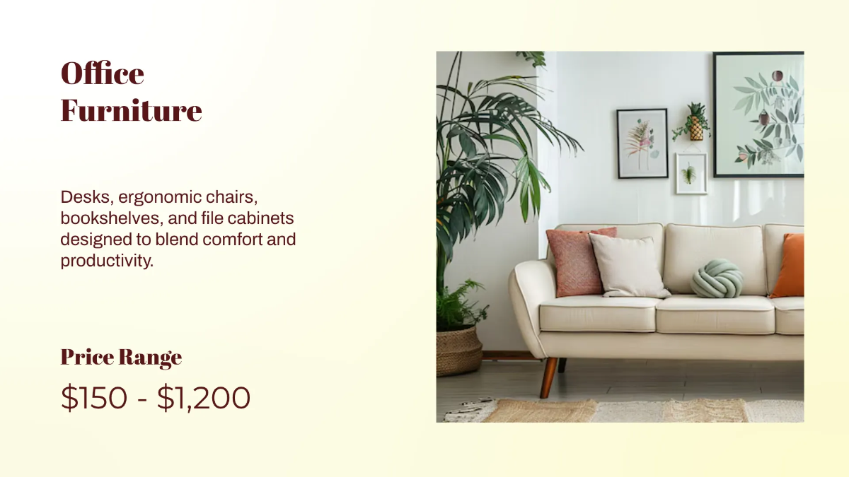 Free Furniture Store Presentation Template to Edit Online