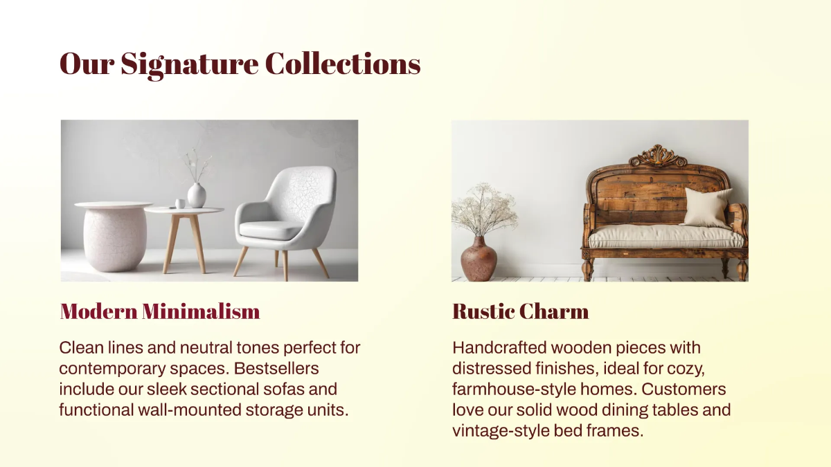 Free Furniture Store Presentation Template to Edit Online