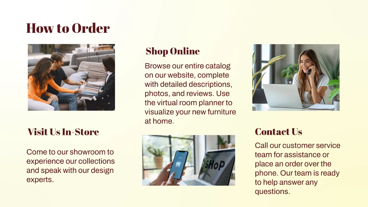 Free Furniture Store Presentation Template to Edit Online