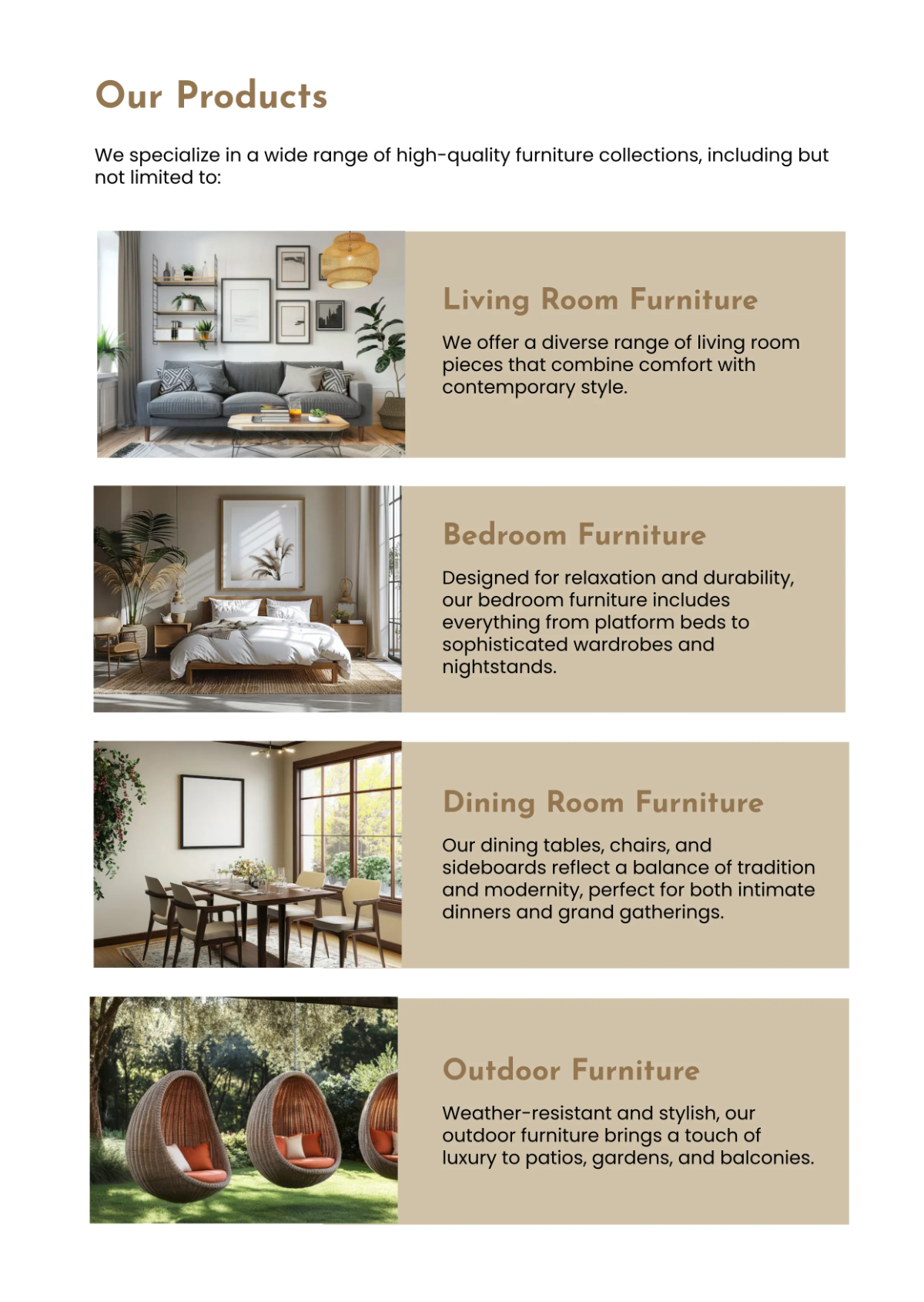 Free Furniture Store Company Profile Template to Edit Online