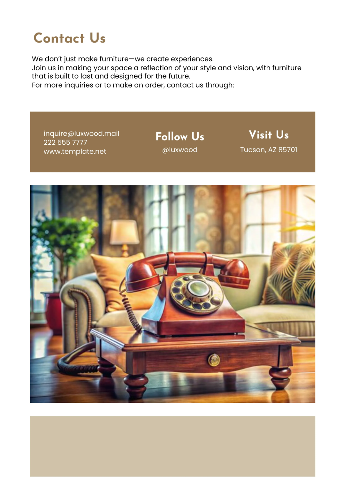 Free Furniture Store Company Profile Template to Edit Online