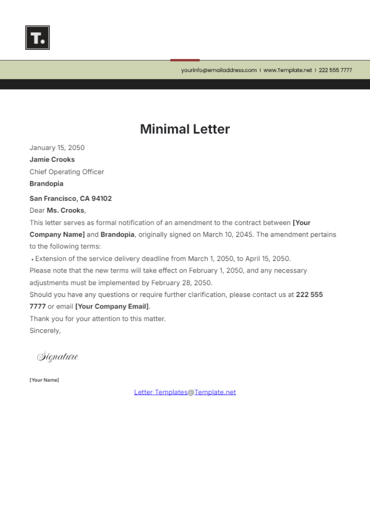 Minimal Letter Template - Edit Online & Download