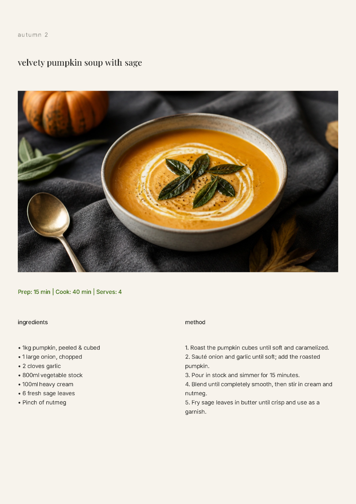 Free Minimalist Cookbook Background Template to Edit Online
