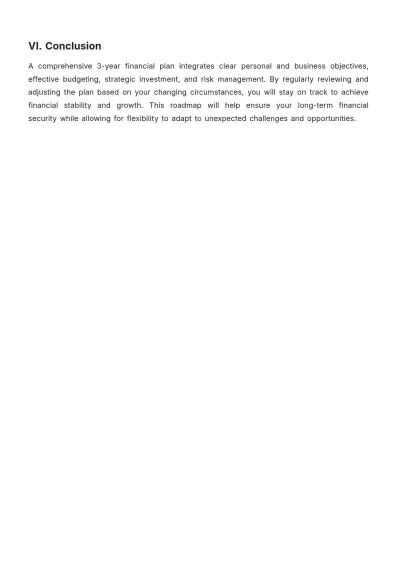 Free 3-Year Financial Plan Template to Edit Online