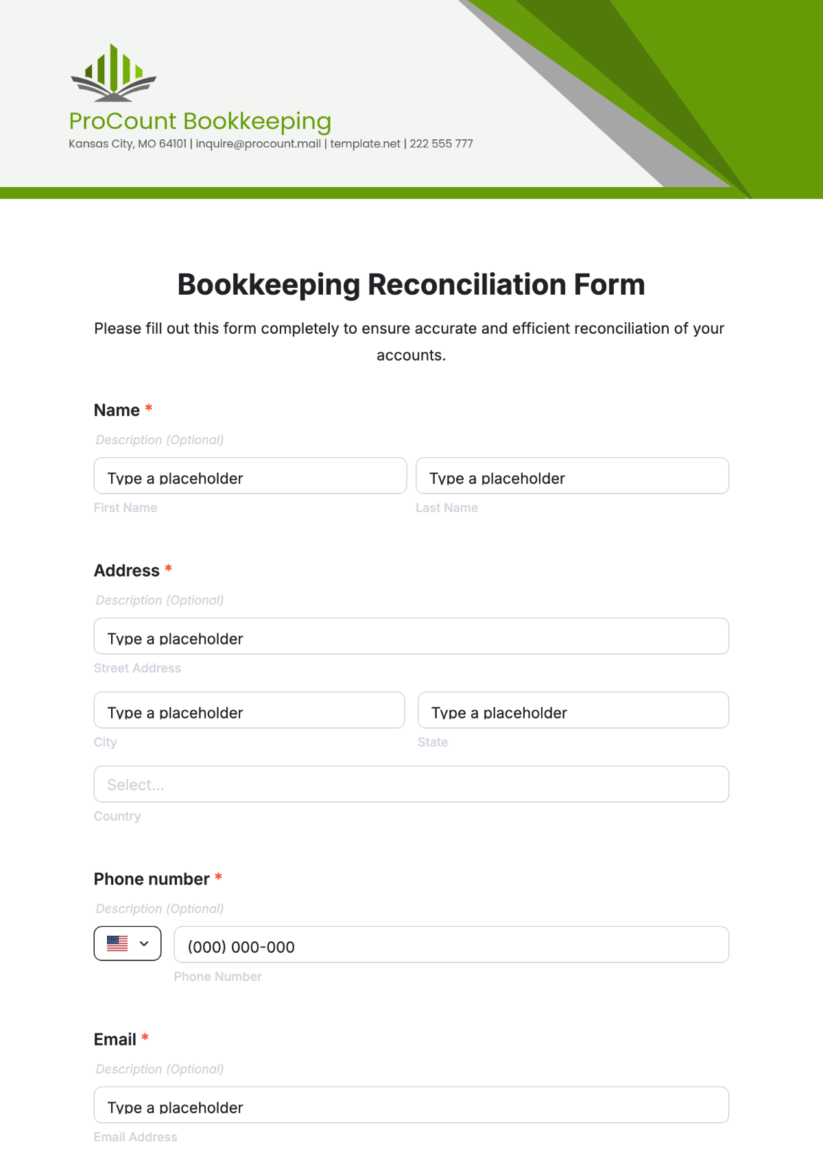 Bookkeeping Reconciliation Form Template - Edit Online & Download