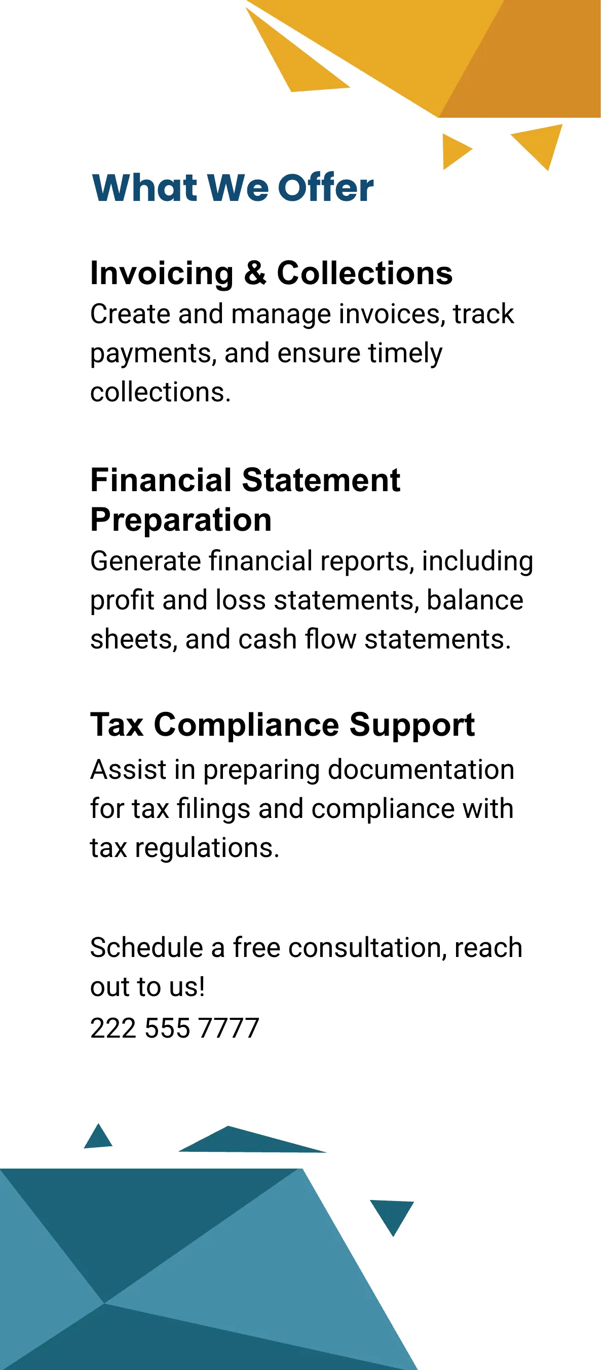 Free Bookkeeping Rack Card Template to Edit Online