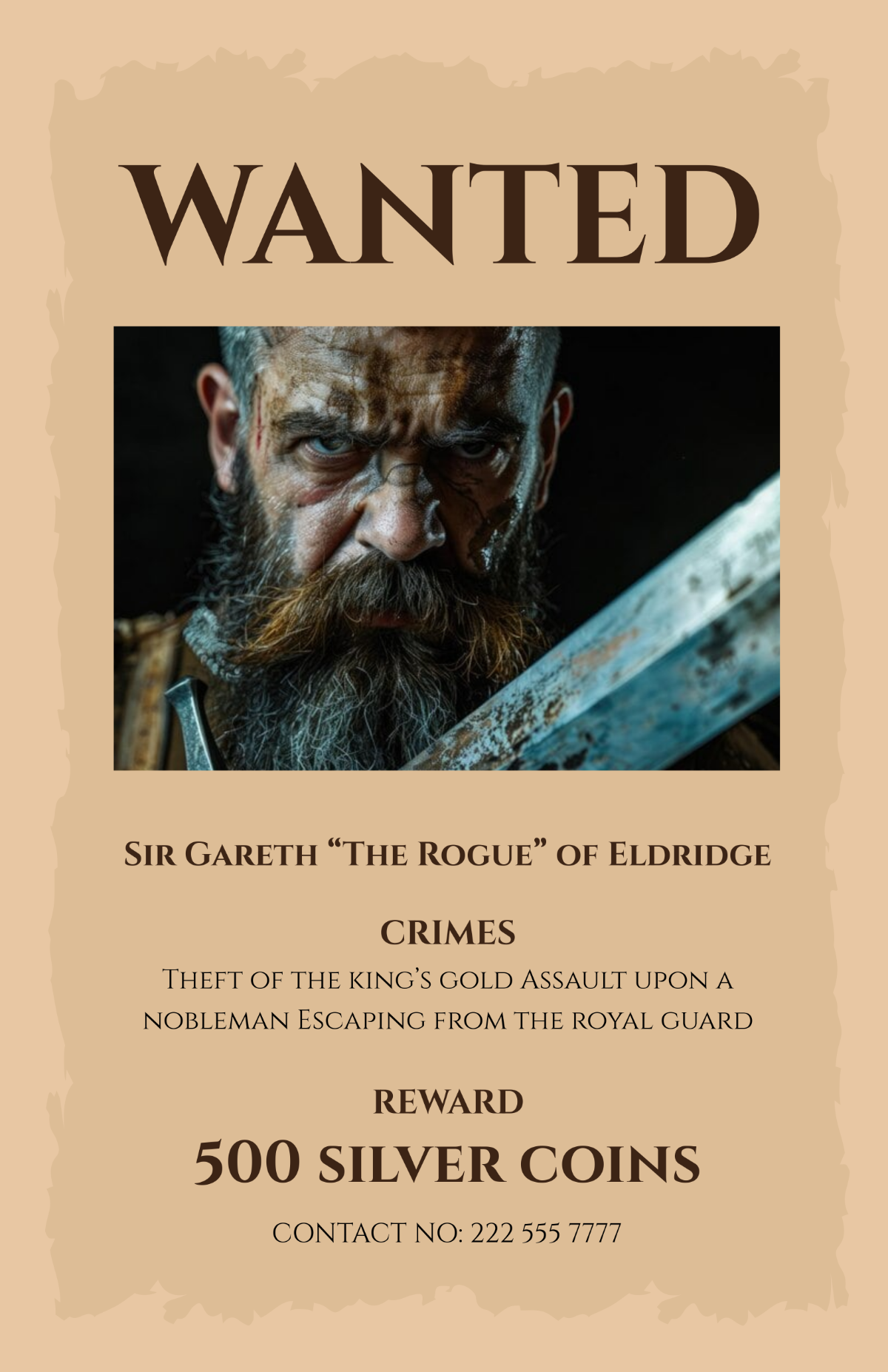 Medieval Wanted Poster Template - Edit Online & Download