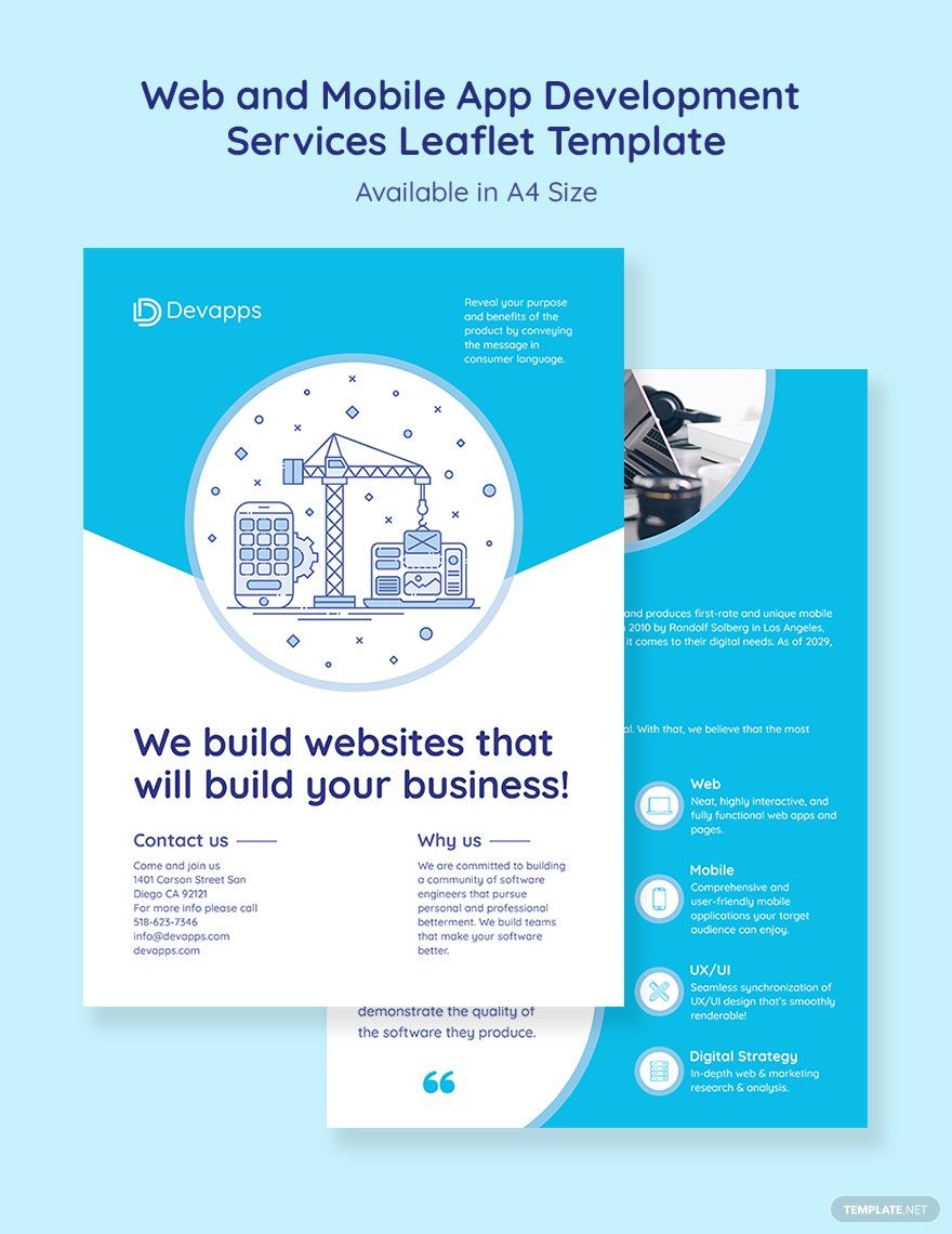 Web and Mobile App Development Services Leaflet Template