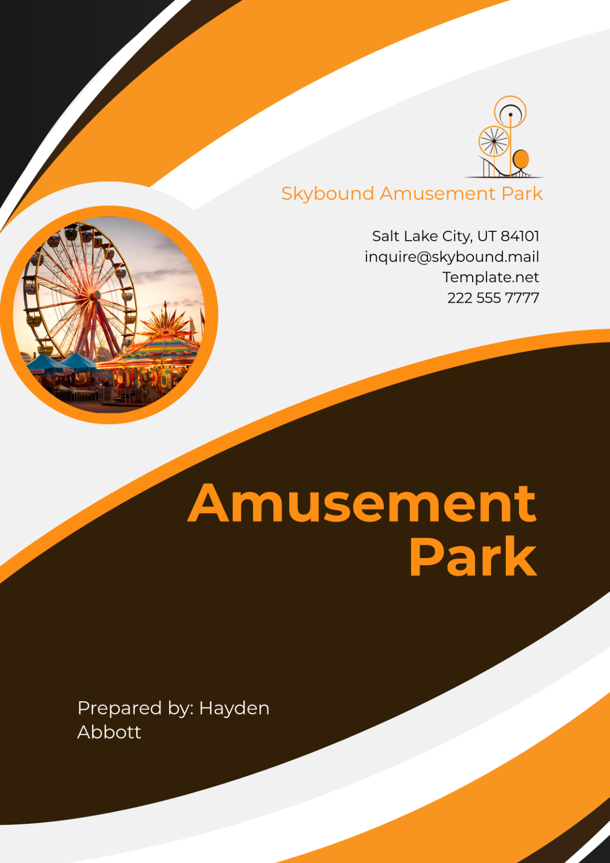 Amusement Park Cover Page Template - Edit Online & Download