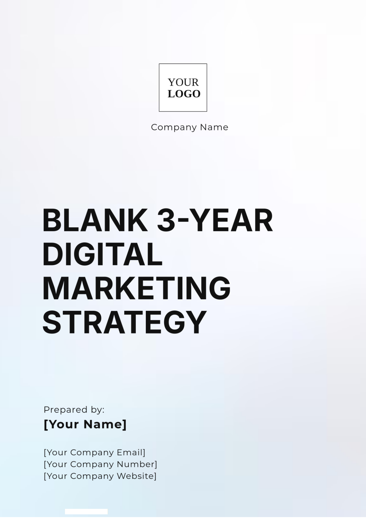 Blank 3-Year Digital Marketing Strategy Template - Edit Online & Download