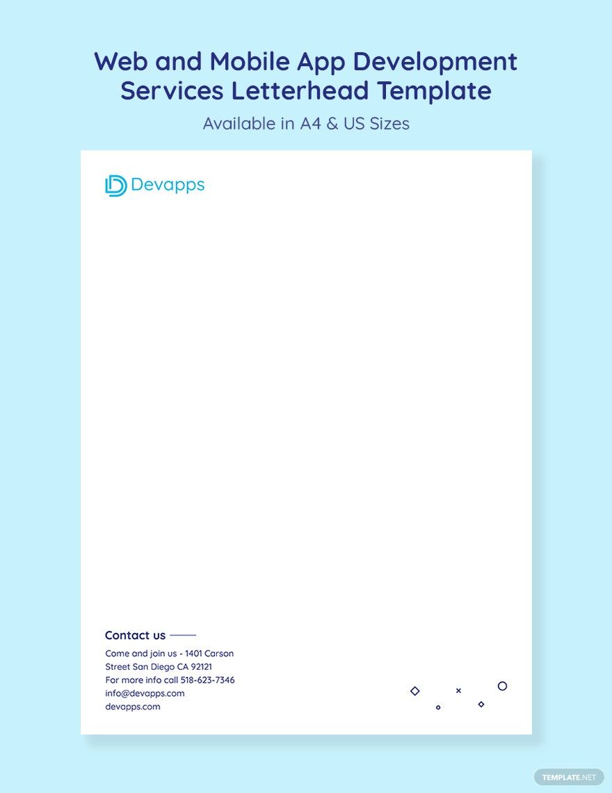 Web and Mobile App Development Services Letterhead Template in Word, Google Docs