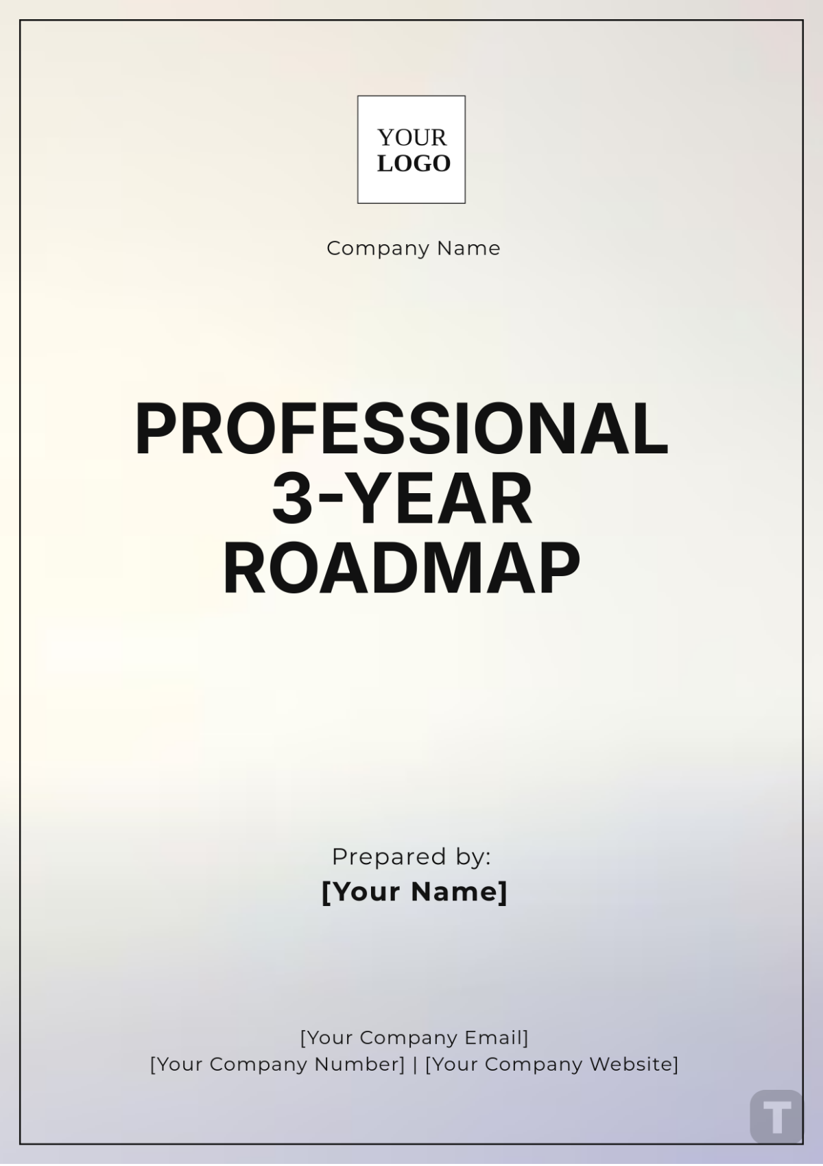 Professional 3-Year Roadmap Template - Edit Online & Download