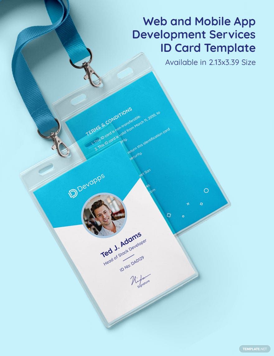 Web and Mobile App Development Services ID Card Template