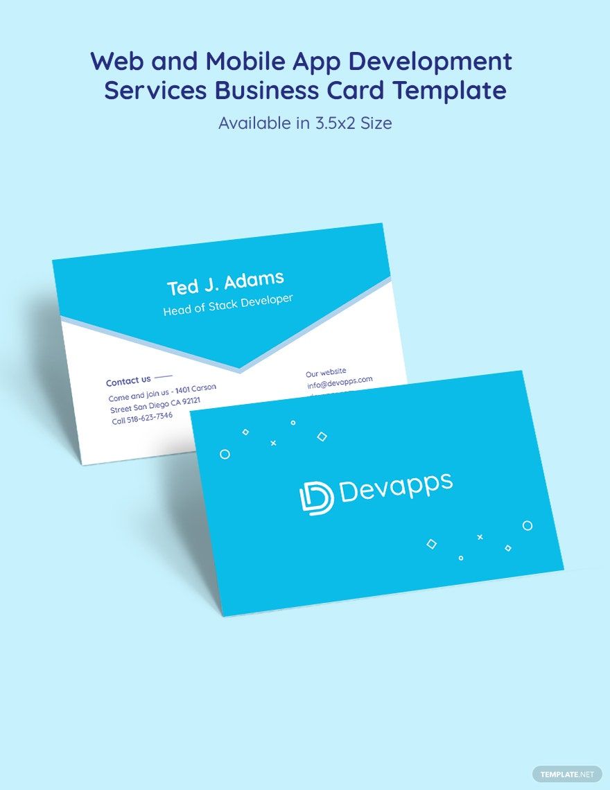 Web and Mobile App Development Services Business Card Template