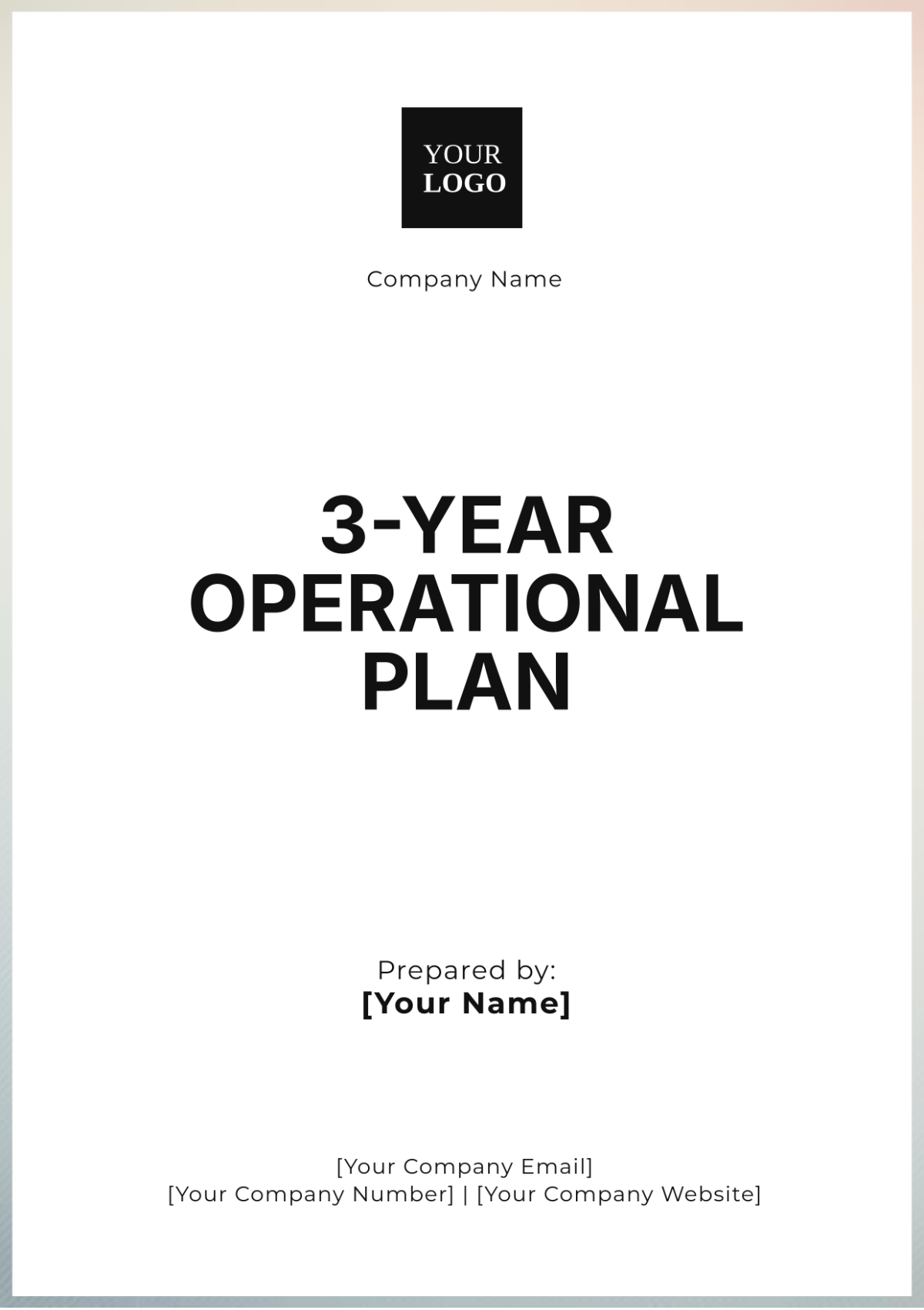 3-Year Operational Plan Template - Edit Online & Download