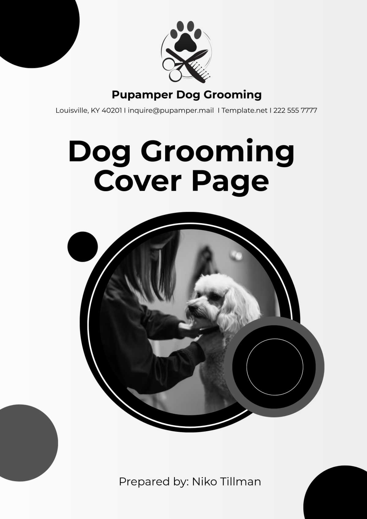 Dog Grooming Cover Page Template - Edit Online & Download