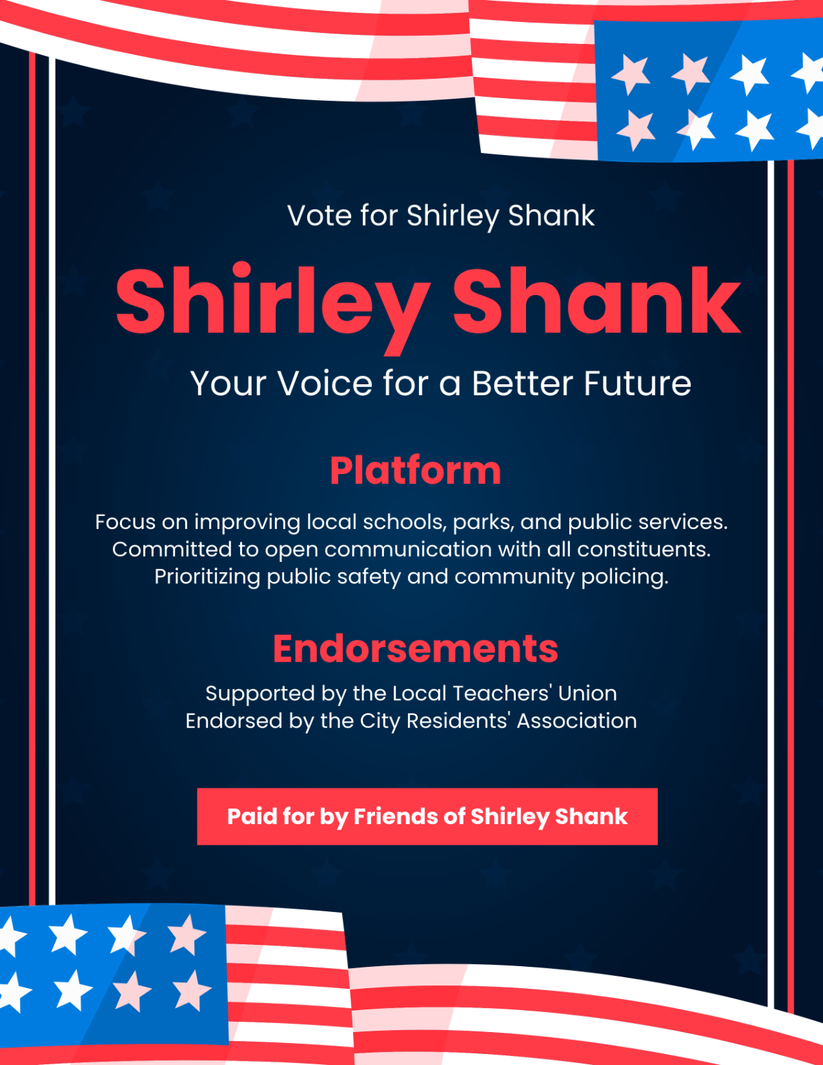 Candidate Endorsement Flyer