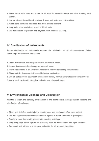 Free Dental Clinic Guideline Template to Edit Online