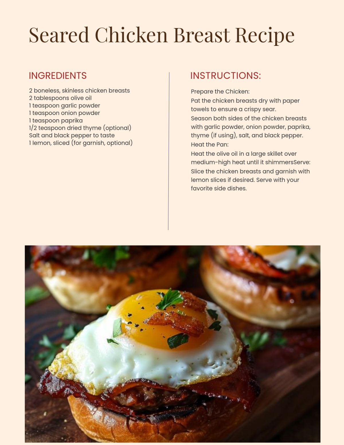 Free Elegant Recipe Template to Edit Online