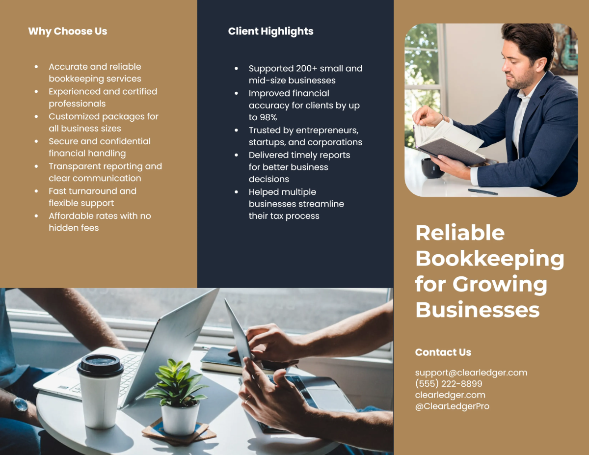 Free Bookkeeping Brochure Template to Edit Online