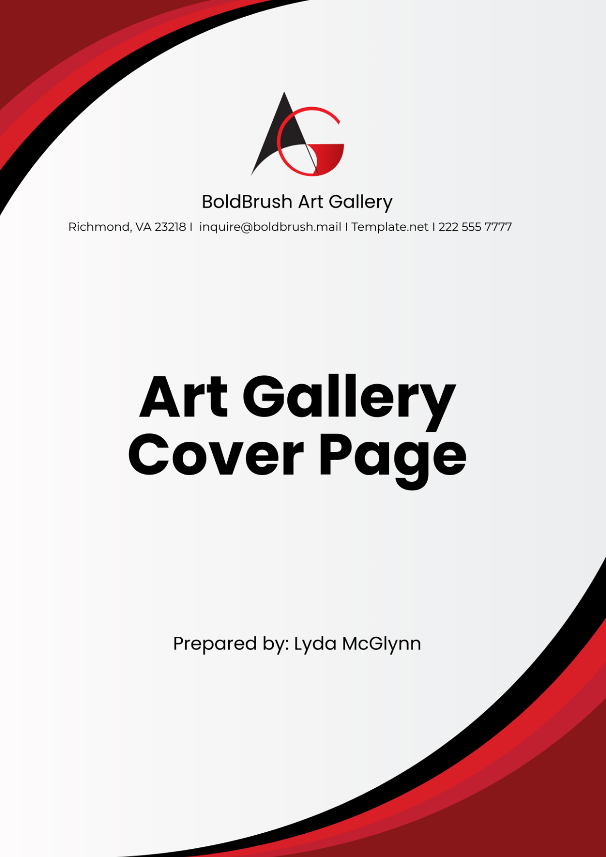 Art Gallery Cover Page Template - Edit Online & Download