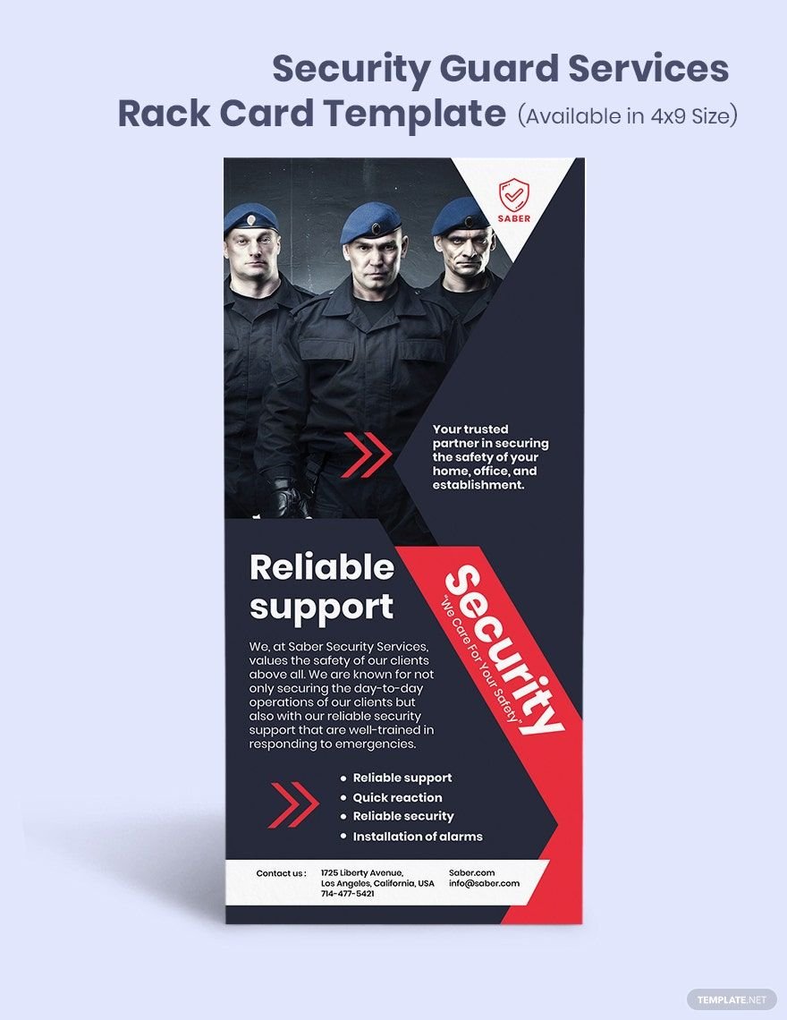 Security Guard Services Rack Card Template