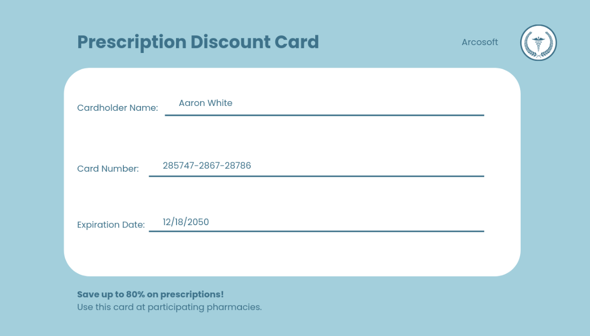 Prescription Discount Card Template - Edit Online & Download