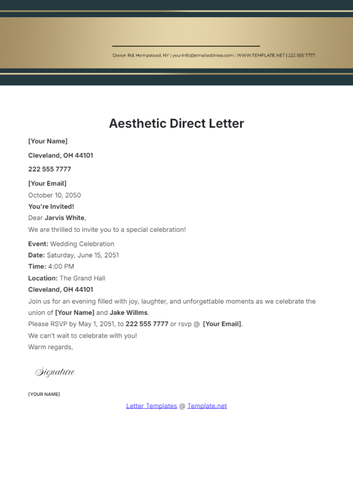 Aesthetic Direct Letter Template - Edit Online & Download