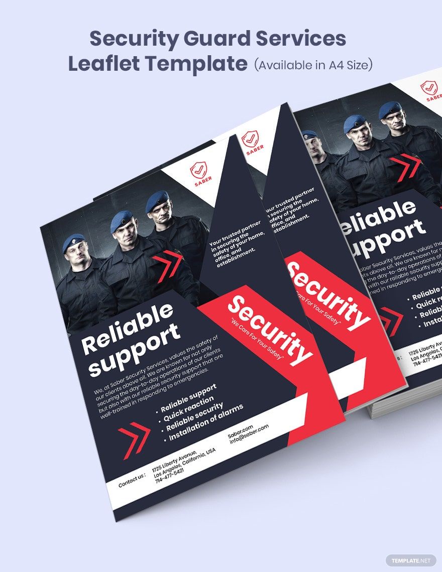 Security Guard Services Leaflet Template