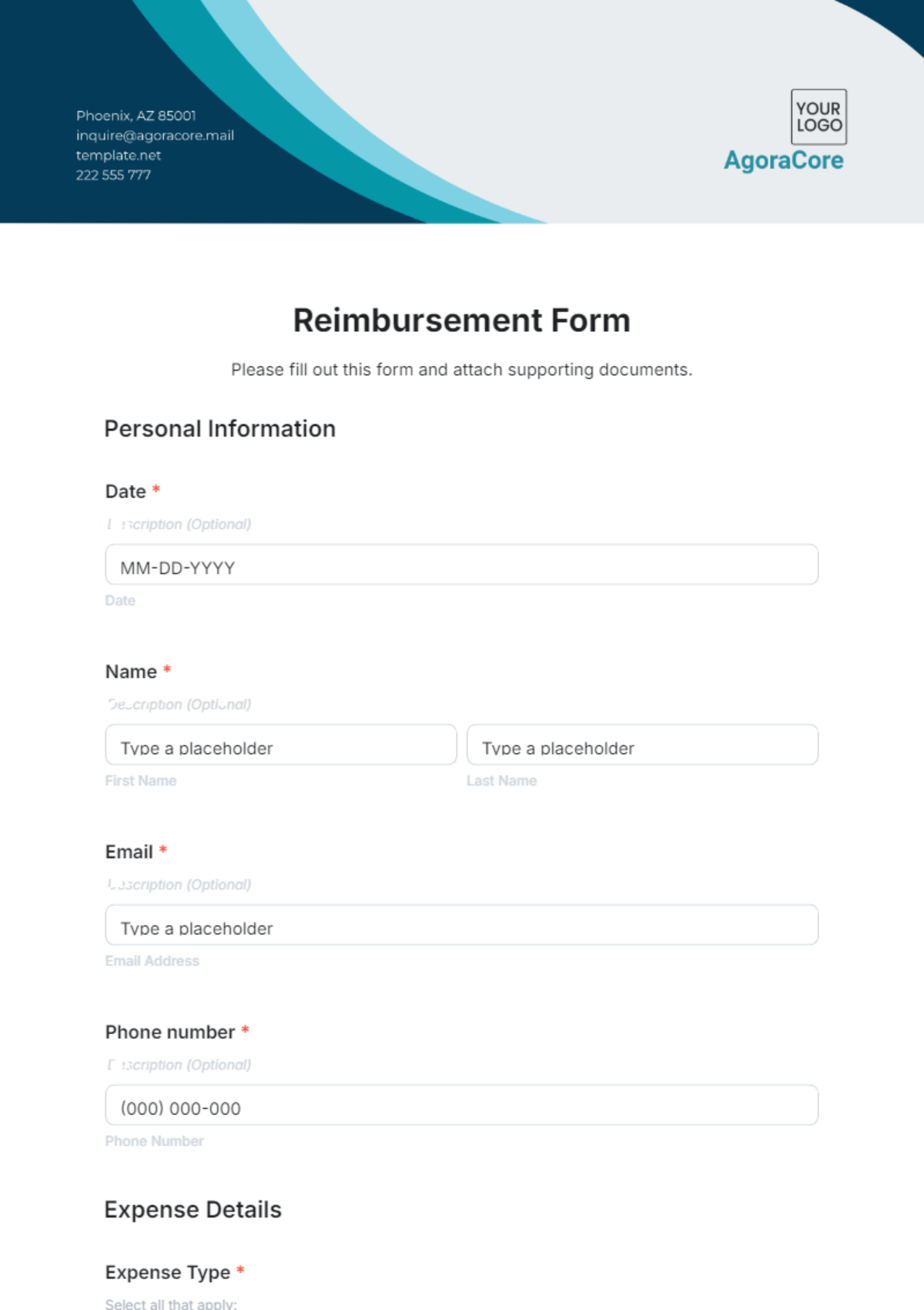 Reimbursement Form Template - Edit Online & Download