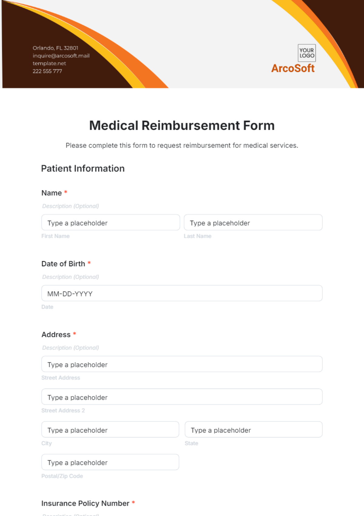 Medical Reimbursement Form Template - Edit Online & Download